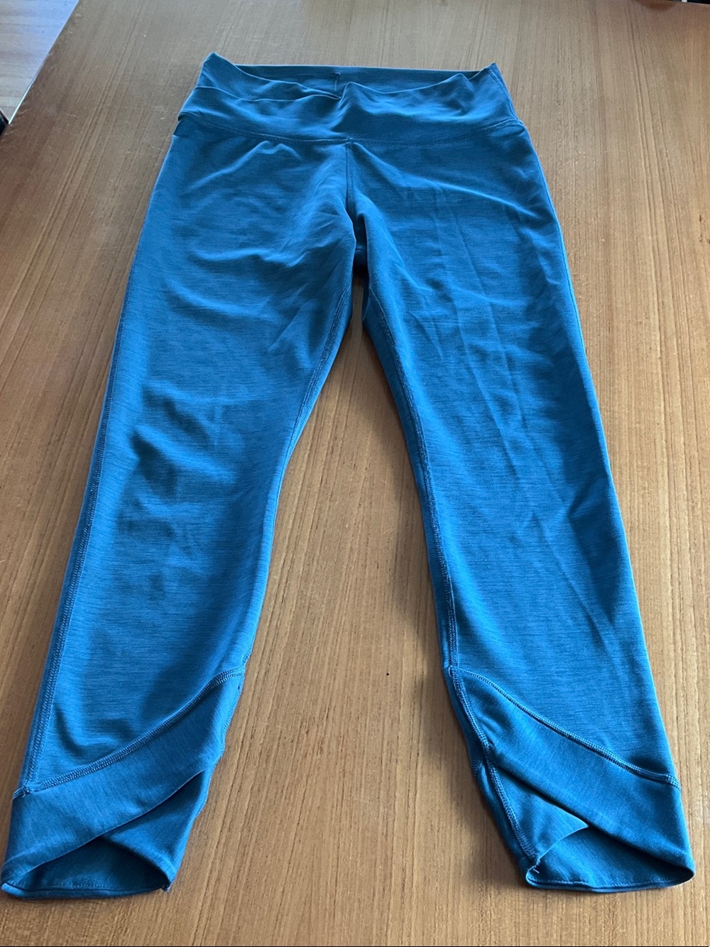 Girls' Teal Nike Dri-Fit Leggings with Folded Hem and crossover waist